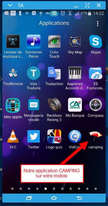 Application Android CAMPING disponible sur Google PLay - cherche camping - cherche-camping.com - Copie écran